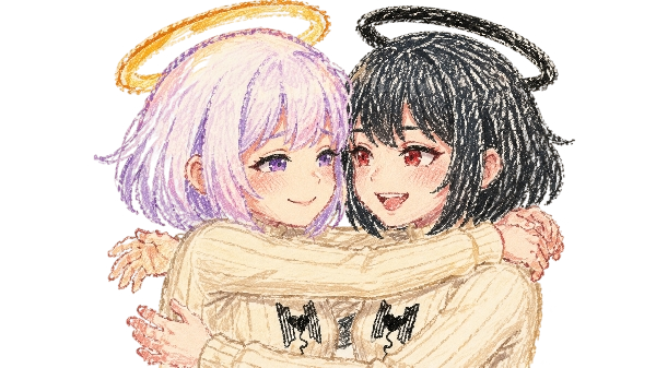 Two Haven members hugging